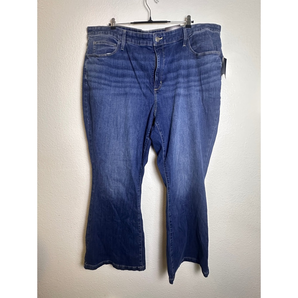 Ava & Viv Womens Plus Size 26 High-Rise Flare Jeans Dark Wash No-Gap Waistband